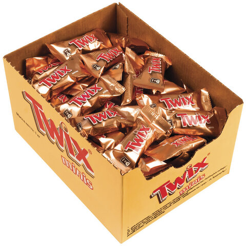 батончики мини twix "minis" печенье с карамелью в молочном шоколаде, 1 кг, 57237