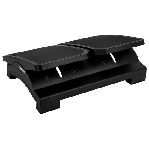 подставка для ног brabix ultra 4 43х32 см, регулировка угла наклона, 2 платформы, 533039