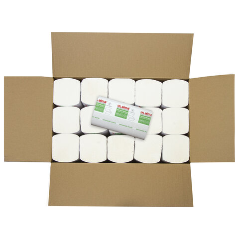 полотенца бумажные 200 шт., laima (h3) advanced white, 2-слойные, белые, комплект 15 пачек, 23х20,5,