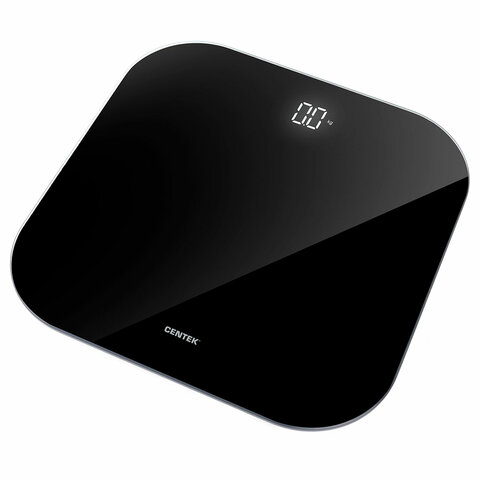 весы напольные centek ct-2440, электронные, вес до 180 кг, квадрат, стекло, черные