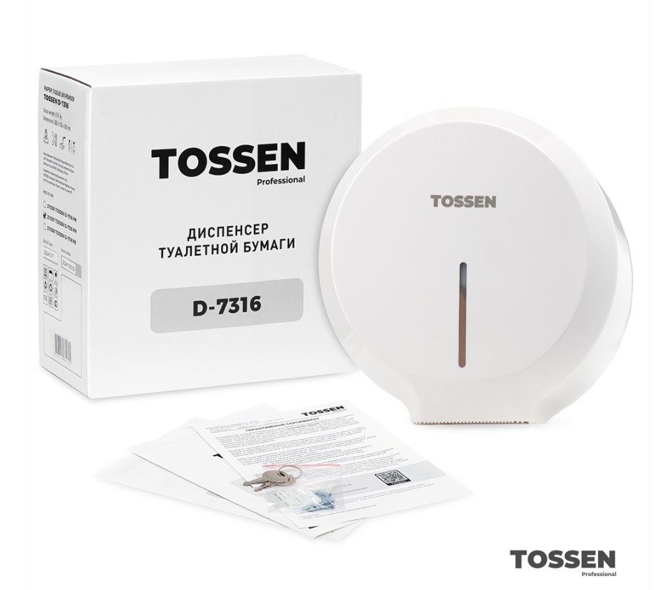 диспенсер туалетной бумаги tossen d-7316 pw