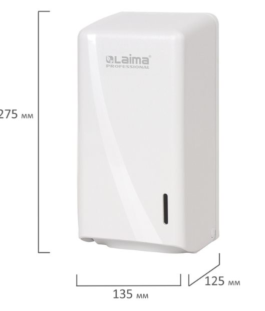 диспенсер для туалетной бумаги листовой laima professional original (система t3), белый, abs-пластик
