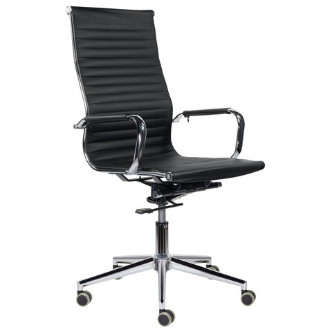 кресло офисное brabix premium "intense ex-531", экокожа, хром, черное, 532540