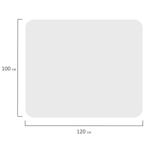коврик защитный напольный brabix, эконом, пэт, 100х120 см, глянец, 0,5 мм, рулон в коробе, 701979