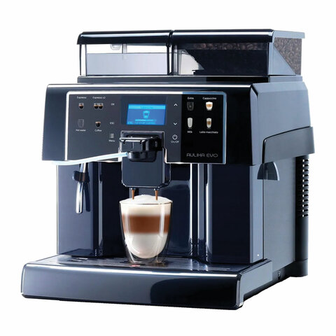 кофемашина saeco aulika evo focus, 1400 вт, объем 2,5 л, для зерен 500 г, автокапучинатор, черная, 1