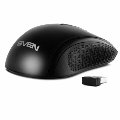 мышь беспроводная sven rx-220w, 3 кнопки + 1 колесо-кнопка, оптическая, чёрная, sv-016227