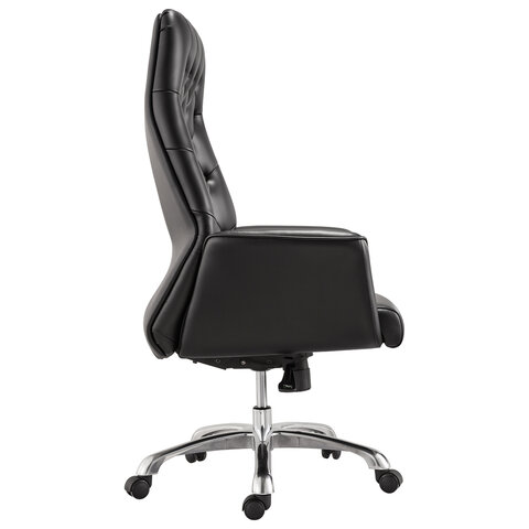 кресло офисное brabix premium "legacy ex-750", синхромеханизм, алюминий, экокожа, черное, 532492