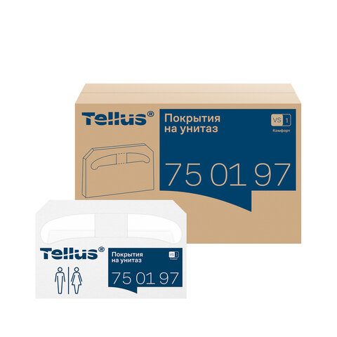 покрытия на унитаз tellus/tork (система v1), 1/2 сложения, комплект 250 шт., 37х41 см, advanced, бел