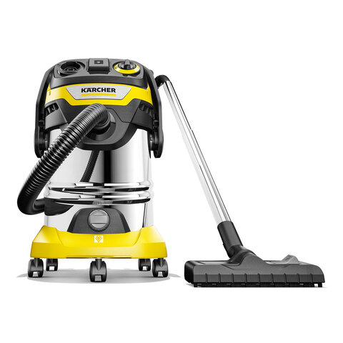 пылесос хозяйственный karcher wd 6 ps, мусоросборник 30 л, мощность 1300 вт, желтый, 1.628-360.0