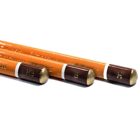 карандаши чернографитные koh-i-noor "1580", набор 3 шт., b-h, без резинки, заточенные, блистер, 1580