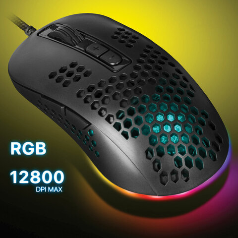 мышь проводная игровая defender shepard gm-620l, usb, 6 кнопок + 1 колесо-кнопка, оптическая, чёрная