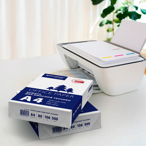 бумага офисная а4, 80 г/м2, 500 л., марка с, белизна 146% (cie), brauberg ultra, 116407