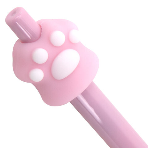 ручка с топпером шариковая автоматическая funster (фанстер) "cat paw", синяя, ассорти, пишущий узел 