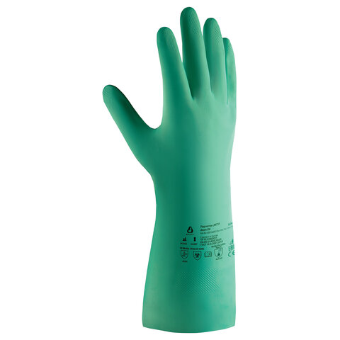 перчатки нитриловые кщс jeta safety, хлопчатобумажное напыление, размер 10, xl (очень большой), зеле