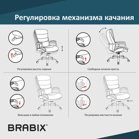 механизм качания brabix топ-ган люкс для кресла, 145х255 мм межцентровое расстояние крепежа, 533081
