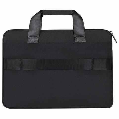 сумка портфель heikki ultra (хейки) с отделением для ноутбука 15,6", total black, черная, 28х39х3 см