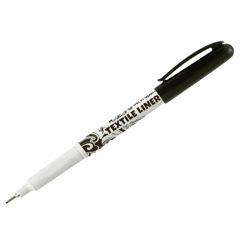 маркер для ткани черный centropen "textile liner", игольчатый наконечник, 0,6-0,8 мм, 2639, 5 2639 0