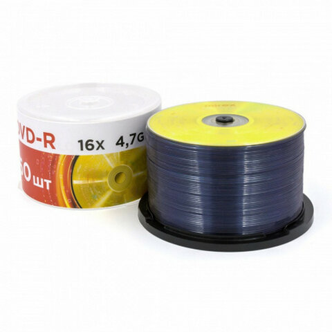 диск dvd-r mirex, 4,7 гб, 16x, cake box (упаковка на шпиле), комплект 50 шт., ul130003a1b