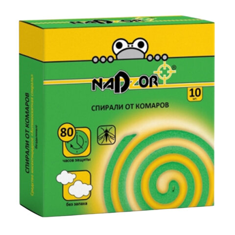 спирали от комаров бездымные 10 шт., nadzor, 22664