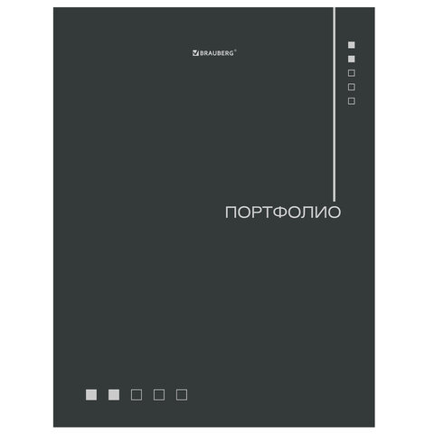 папка-портфолио универсальная, 4 кольца, 20 файлов, 7бц матовая, brauberg "minimalism", 117553