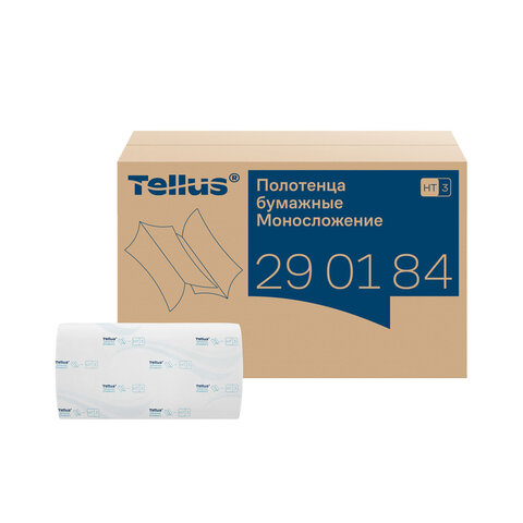 полотенца бумажные 200 шт., tellus/tork (h3) advanced, комплект 20 пачек, 2-слойные, белые, 23х23 см