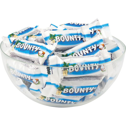 батончики мини bounty "minis" с мякотью кокоса в шоколаде, 1 кг, 56727