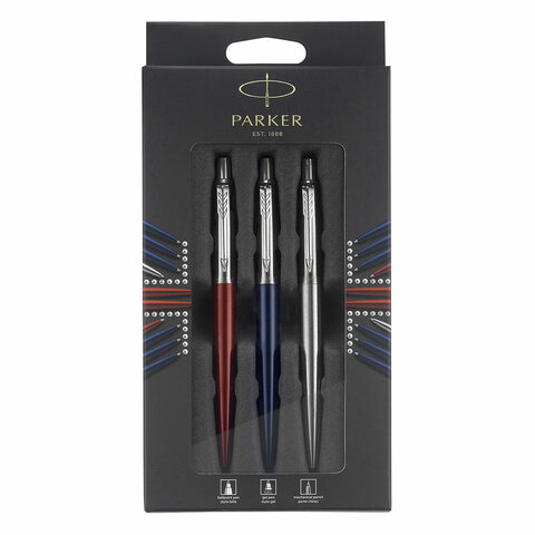 набор parker "jotter london trio": шариковая ручка, гелевая ручка и механический карандаш, 2032740