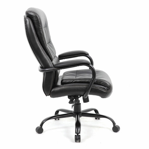 кресло офисное brabix premium "heavy duty hd-004", нагрузка до 200 кг, экокожа, черное, 531942