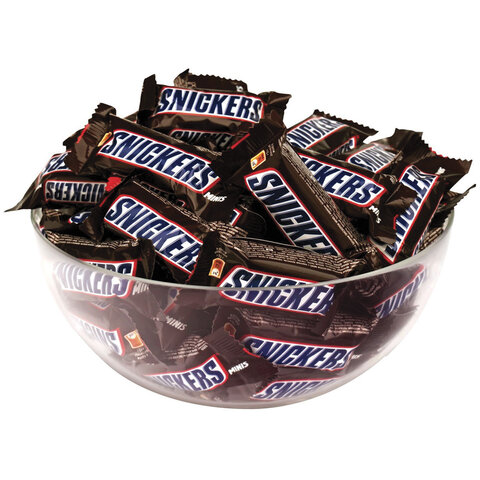 батончики мини snickers "minis" шоколадные, 1 кг, 57236