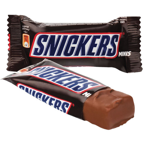 батончики мини snickers "minis" шоколадные, 1 кг, 57236