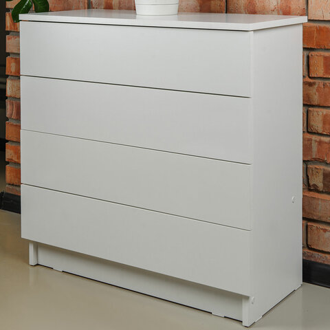 комод brabix "scandi cm-001", 750х330х730 мм, 4 ящика, лдсп, белый, 641900, цб013659 -1