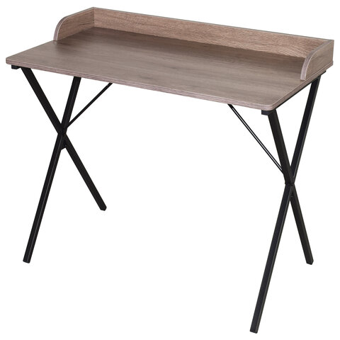стол на металлокаркасе brabix "loft cd-008", 900х500х780 мм, цвет морёный дуб, 641863