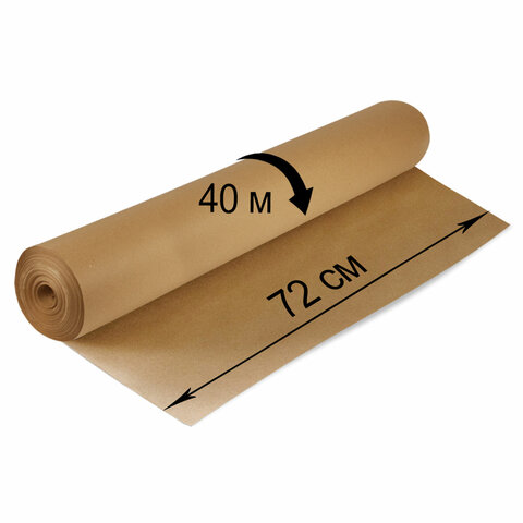 крафт-бумага в рулоне, 720 мм x 40 м, плотность 78 г/м2, марка а (коммунар), brauberg, 440186
