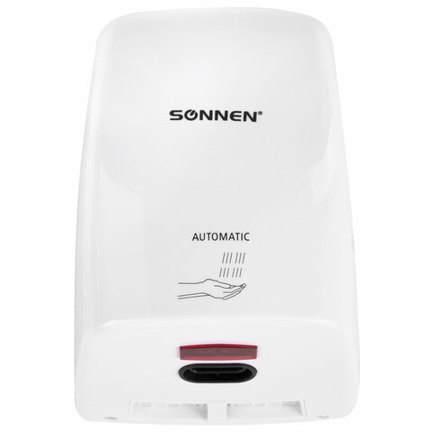 сушилка высокоскоростная для рук sonnen hd-fl-2009, 1200 вт, пластиковый корпус, белая, 607959