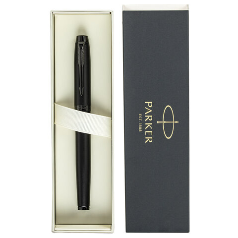 ручка перьевая parker "im achromatic black bt", ежедневник а5 черный, пакет, 880901