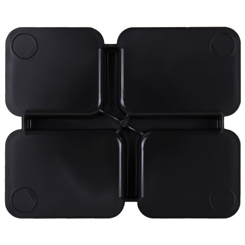 подставка-органайзер brauberg compact, 4 отделения, 92х114х102 мм, черная, 238102