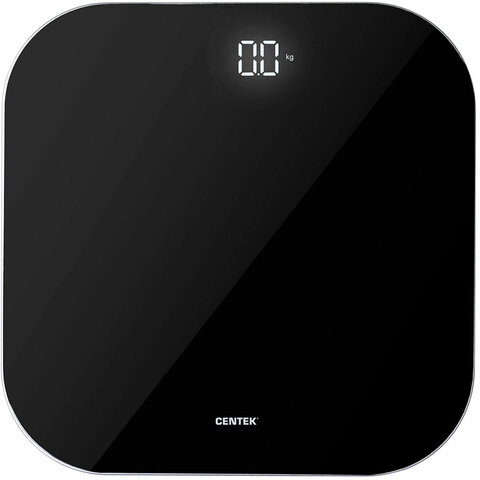 весы напольные centek ct-2440, электронные, вес до 180 кг, квадрат, стекло, черные