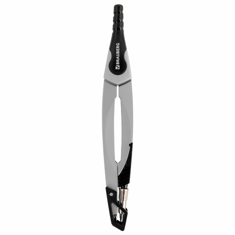 готовальня brauberg ultra, 4 предмета: циркуль 135 мм, запасные грифели, насадка, графитовый цвет, 2