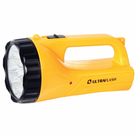 фонарь аккумуляторный ultraflash 9хled+12хled, 2 режима, выдвижная вилка, заряд от сети, led3816sm