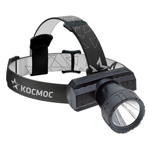 фонарь налобный аккумуляторный космос 3 вт led, li-ion, заряд от usb, kocachead3w