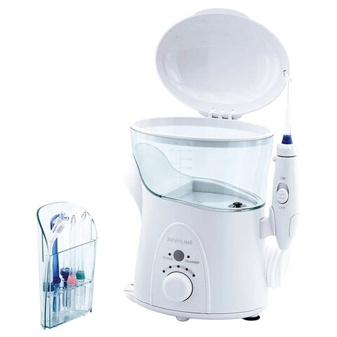 ирригатор для полости рта revyline rl 500, стационарный, емкость резервуара 0,6 л, 7 насадок, белый