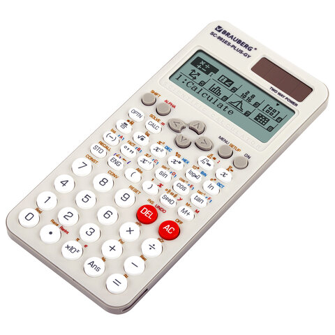 калькулятор инженерный brauberg sc-991es-plus-gy (164х80 мм), 552 функции, 10+2 разряда, серый, 2726