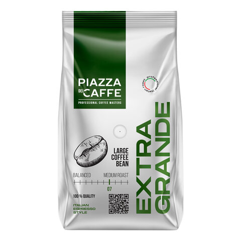 кофе в зернах piazza del caffe "extra grande", 800 г, 1871-06