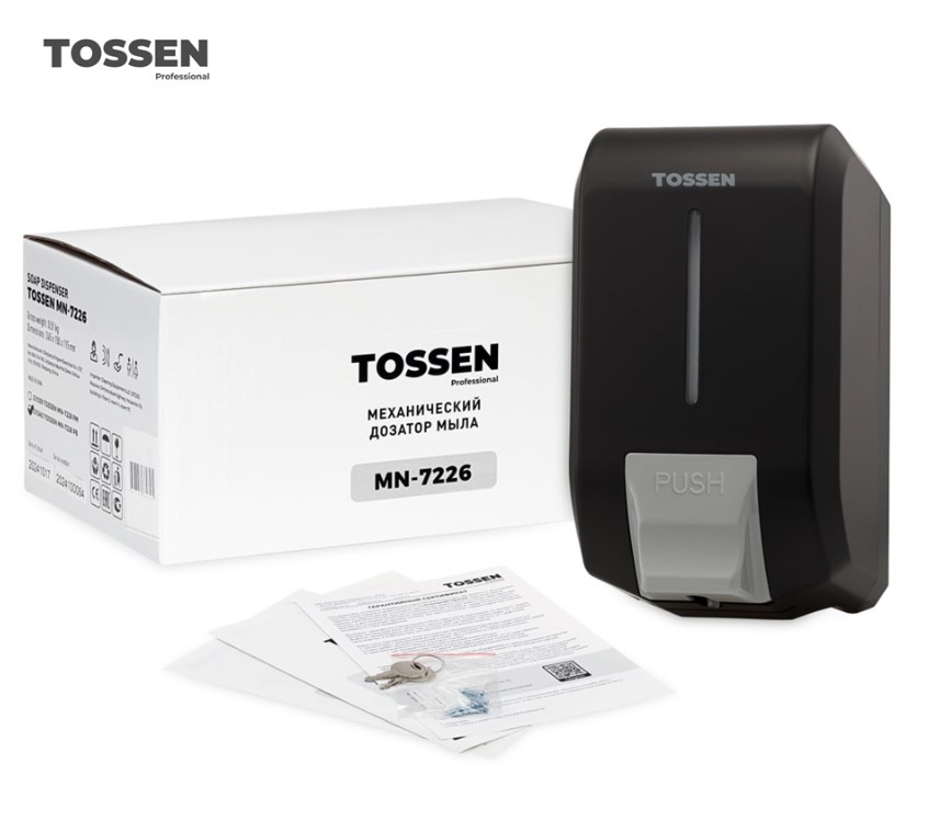 диспенсер механический для жидкого мыла tossen mn-7226 pb