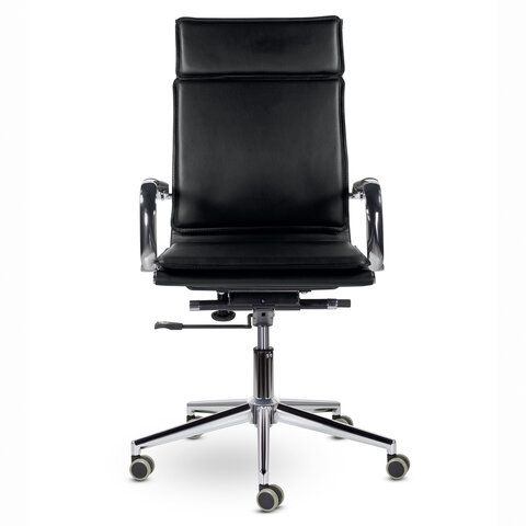 кресло офисное brabix premium "kayman ex-532", экокожа, хром, черное, 532543