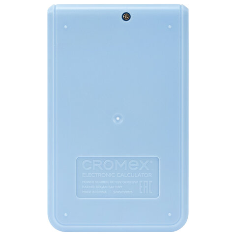 калькулятор карманный cromex (кромекс) cx-210n-bu (96х62 мм), 8 разрядов, двойное питание, голубой, 