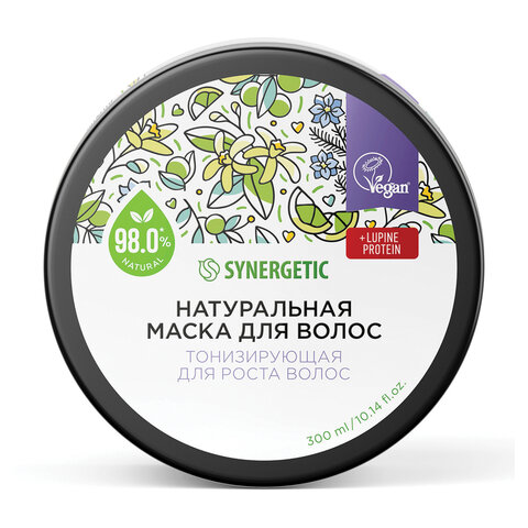 маска для волос 300 мл, synergetic "тонизирующая для роста волос", натуральная, 701800