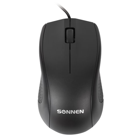 мышь проводная sonnen м-201, usb, 1000 dpi, 2 кнопки + колесо-кнопка, оптическая, черная, 512631