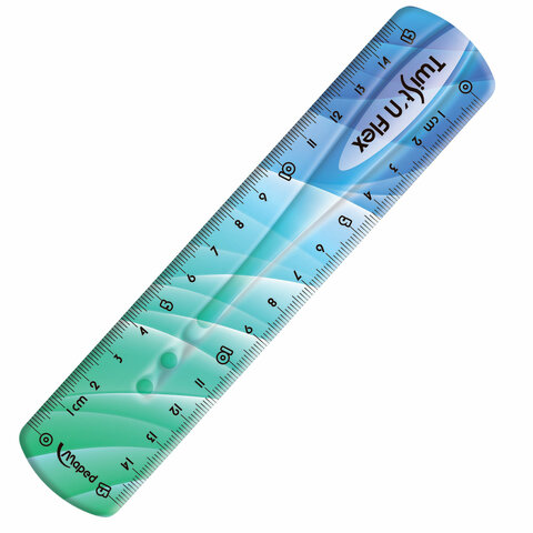 линейка пластик 15 см, гибкая, maped (франция) "twist'n flex patterns", ассорти, 279115