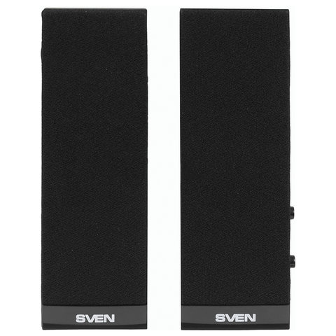 колонки компьютерные sven 230, 2.0, 2х2 вт, пластик, черные, sv-0110230bk